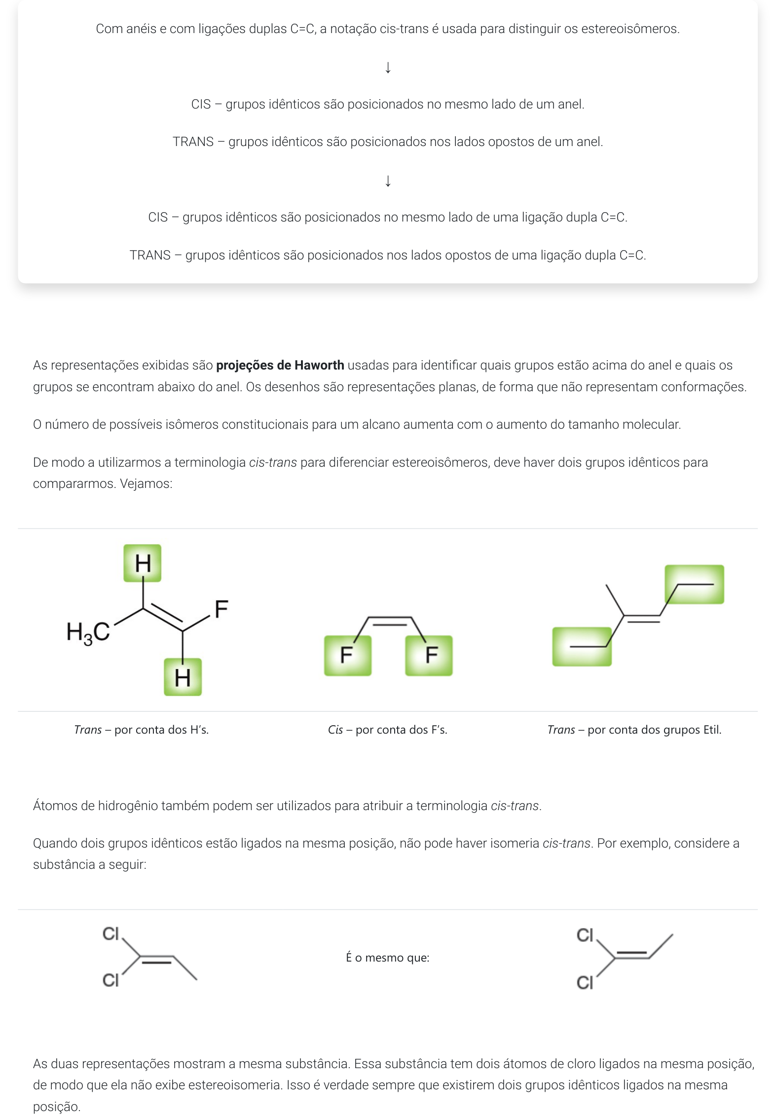 Representações e nomenclatura dos estereoisômeros do ácido