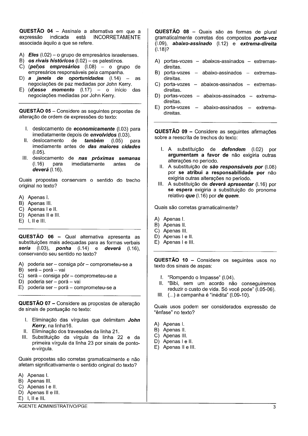 04113859-agente-administrativo-prova - Administração De Cargos E Salários