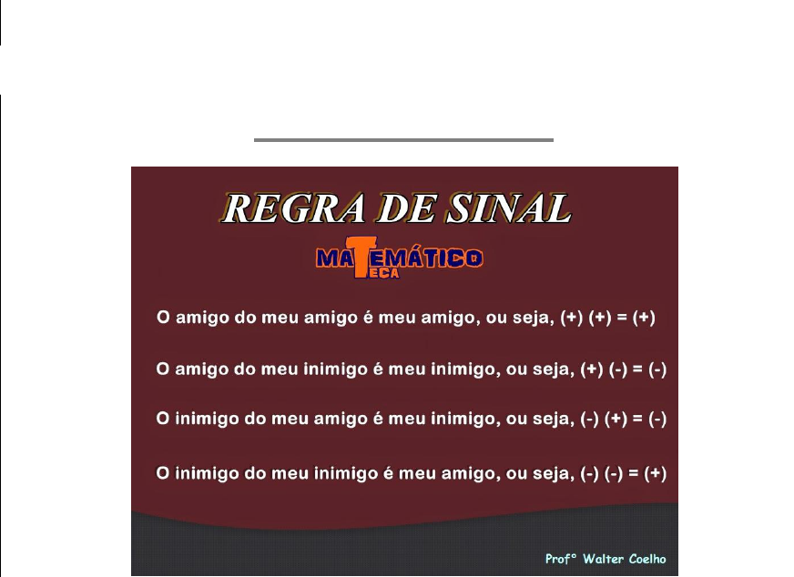 REGRA DE SINAIS - Matemático Teca