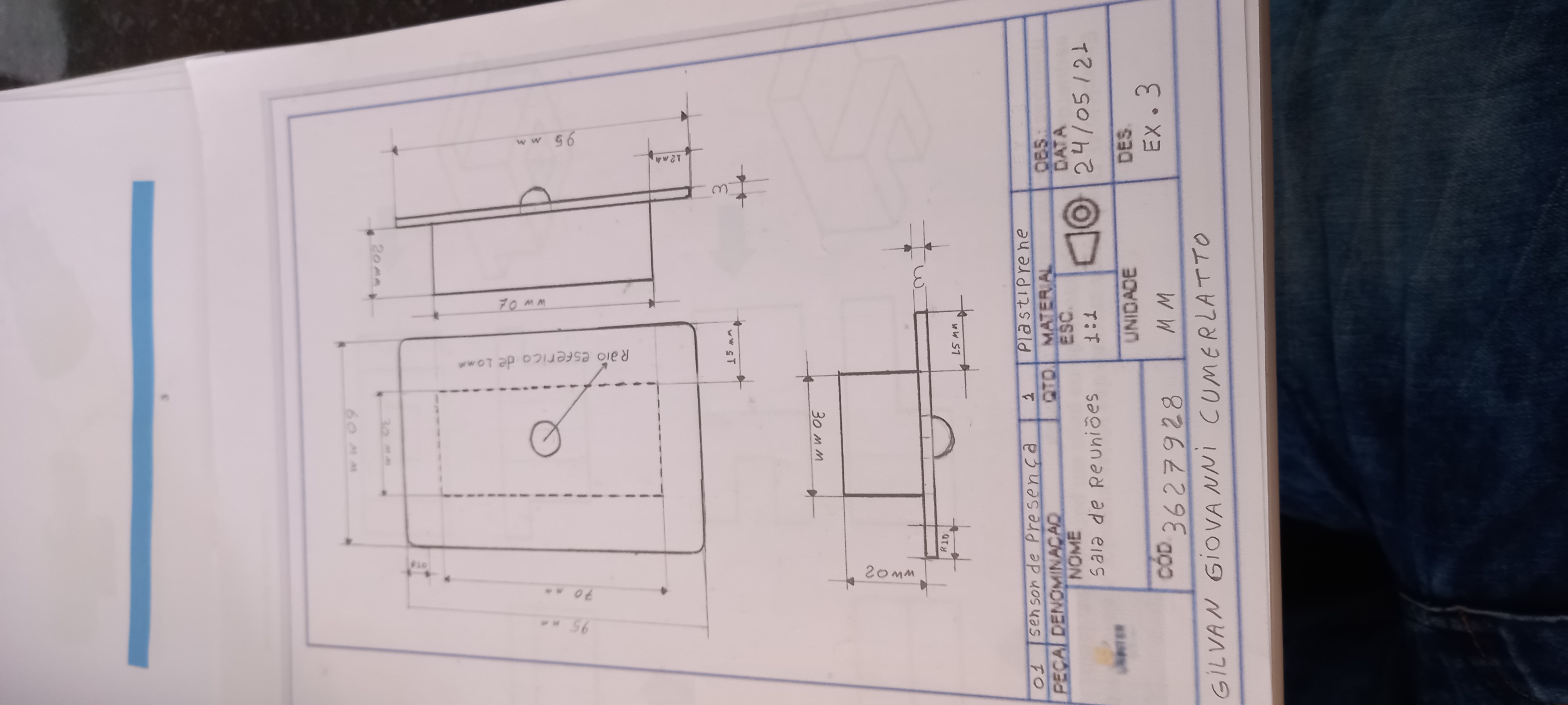 Sensor De Presença Desenho Técnico I 2078