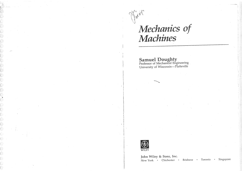Mechanics of Machines - William L Cleghorn - Google Books