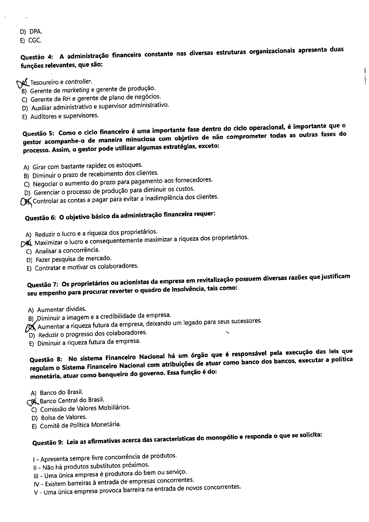 Avaliação Presencial - Fundamentos da Gestão Financeira - Fundamentos ...