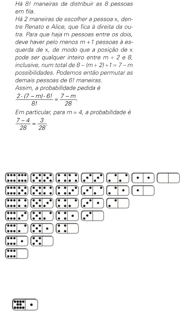 UERJ 2015)Cada uma das 28 peças do jogo de dominó convencional, ilustradas  abaixo - Matemática