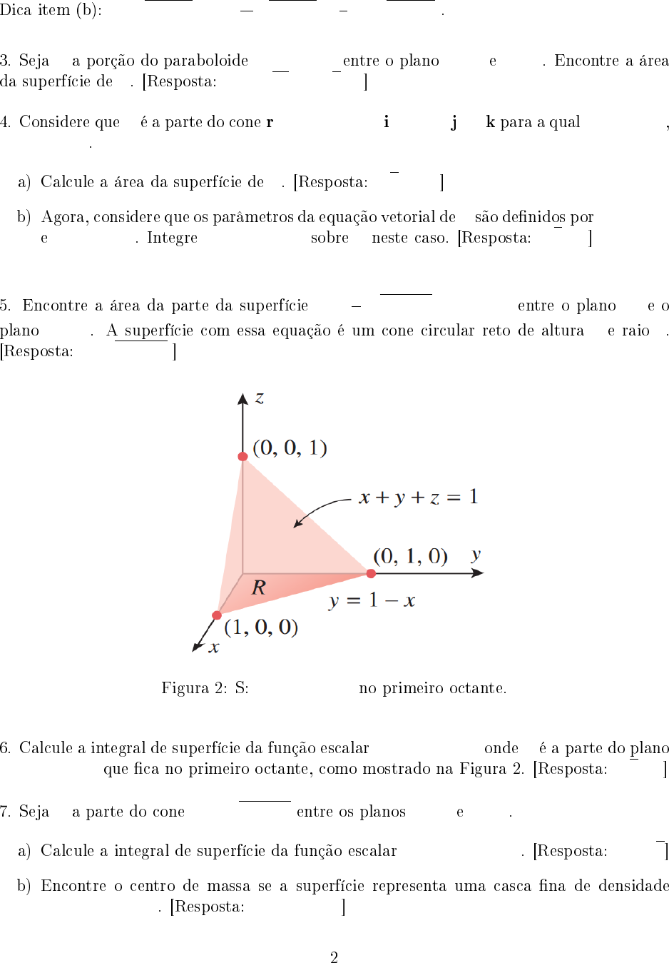 Lista De Exercicios Stewart Funcoes Vetoriais Calculo Iii