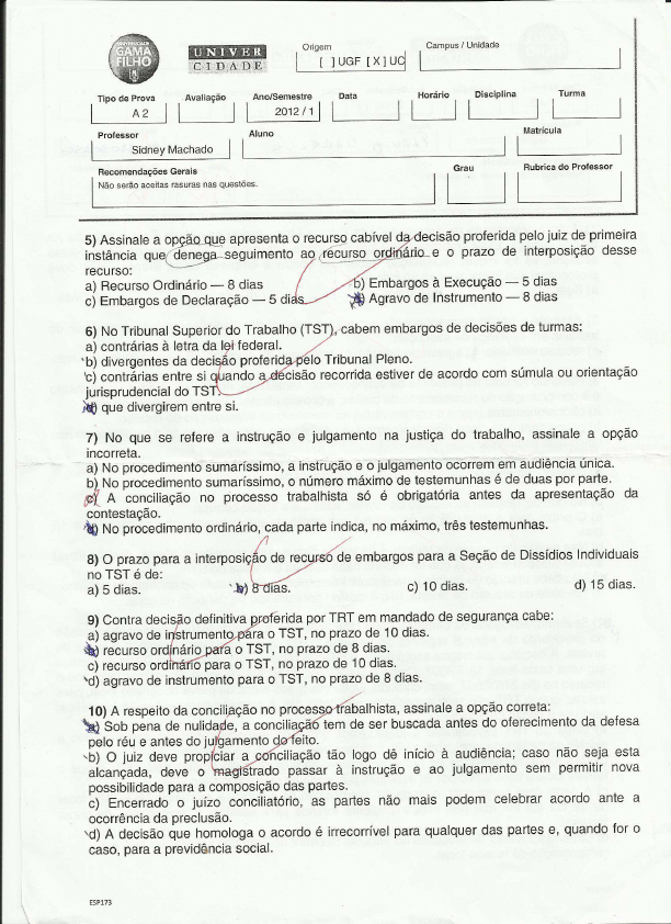 Prazo Para Mandado De Segurança Na Justiça Do Trabalho - Atividades de