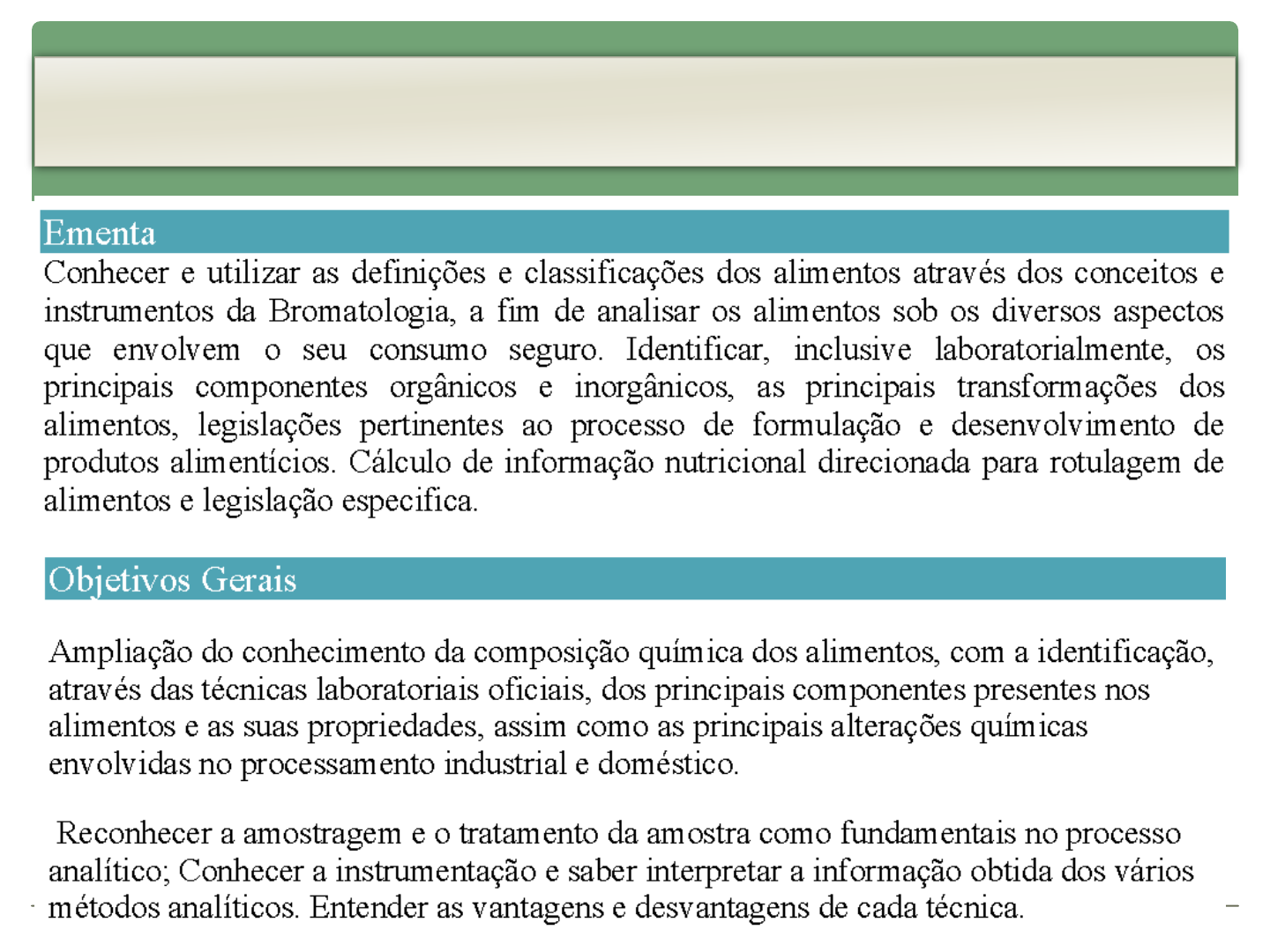 1ª Aula Introdução Ao Estudo Da Bromatologia - Bromatologia