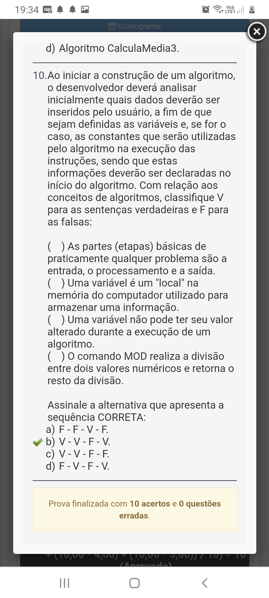 Prova - Algoritmo E Programação