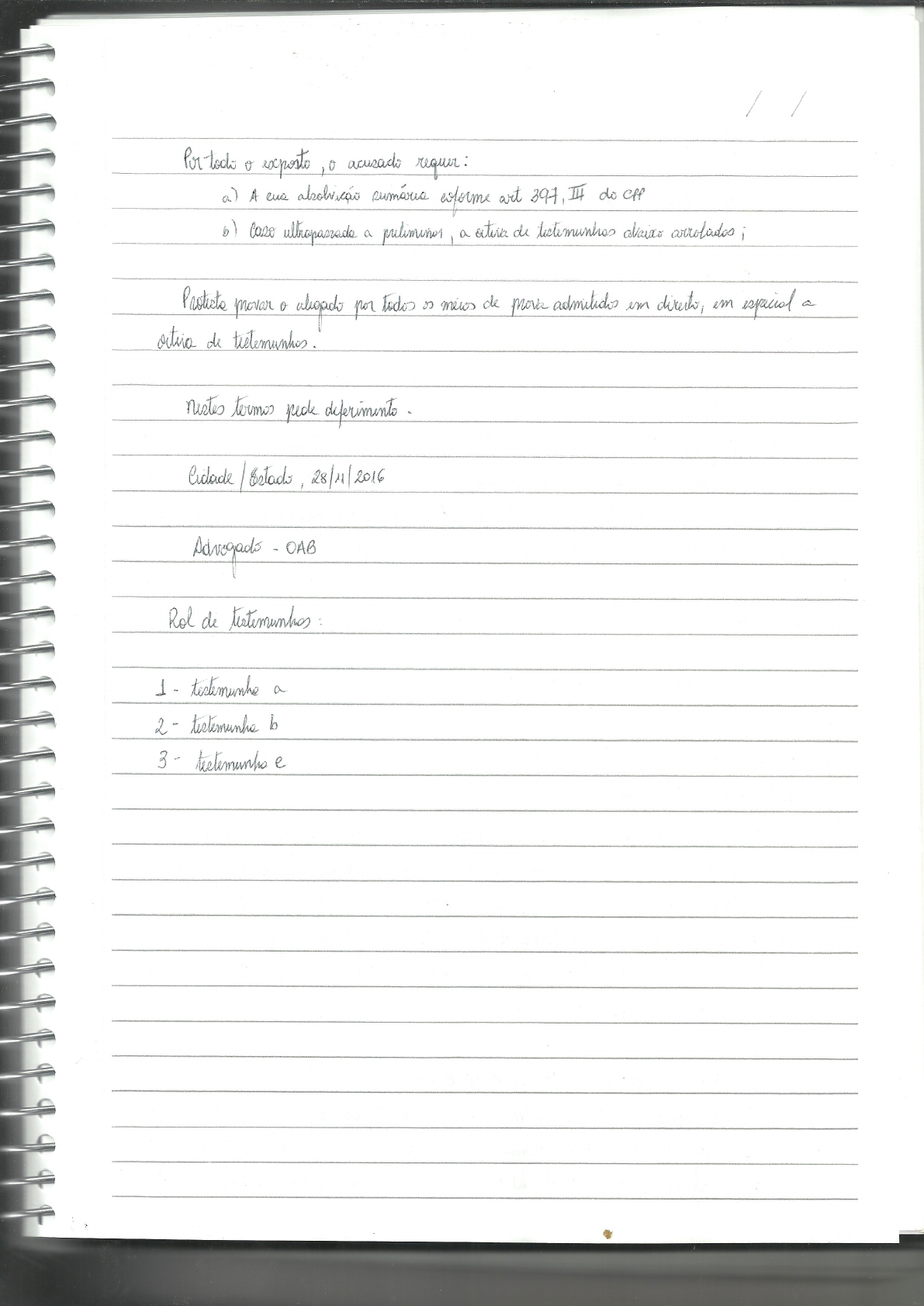 PRÁTICA SIMULADA III ( PENAL) Exercicio Plano De Aula 3 - Pratica ...