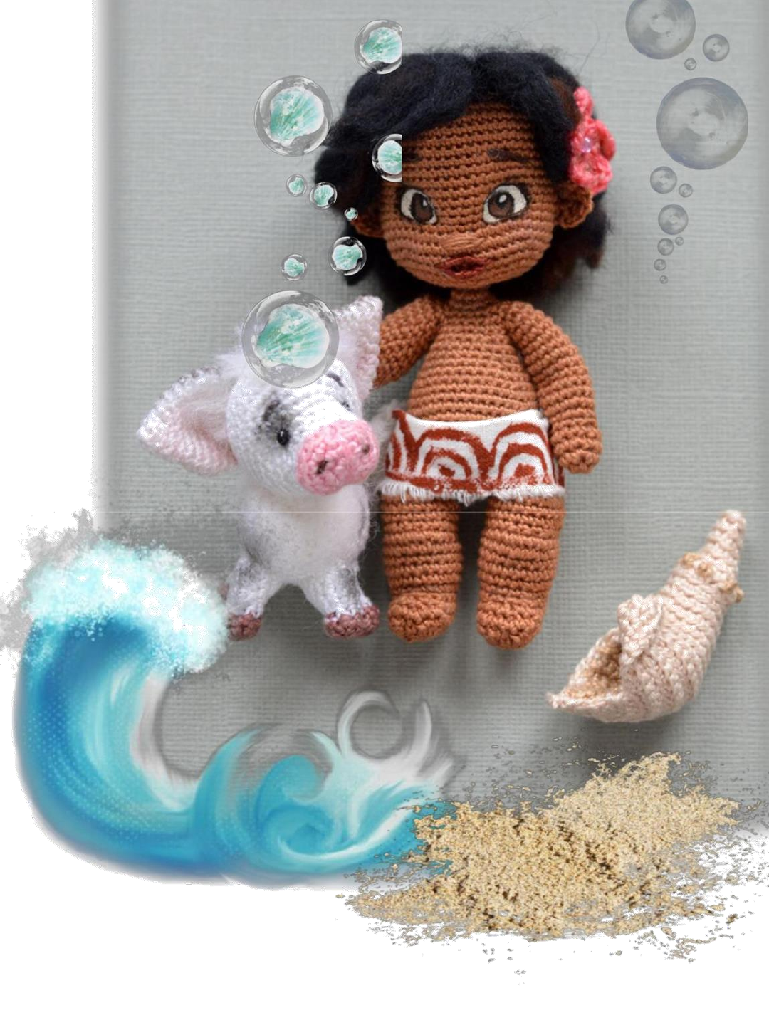 Moana Boneca de Crochê - Pipitas Art