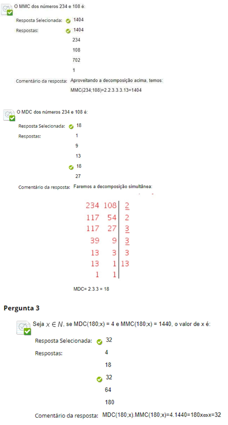 UNIVESP - Semana 2 - Quiz da Videoaula 6 - Exercicios 2 - Matemática Básica  - Matemática Básica