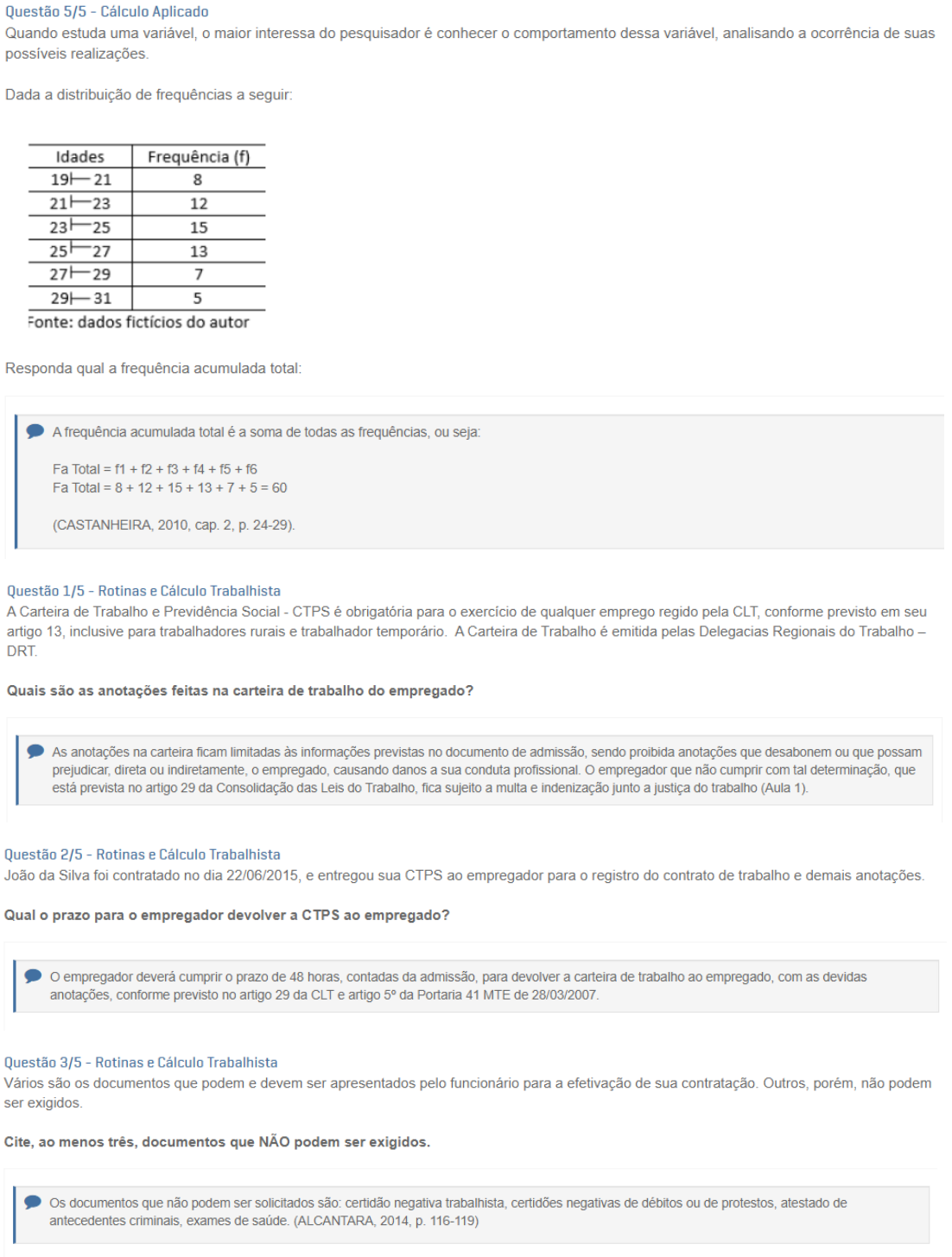 Apol Objetiva C Lculo Aplicado Rotinas E C Lculo Trabalhista Gest O