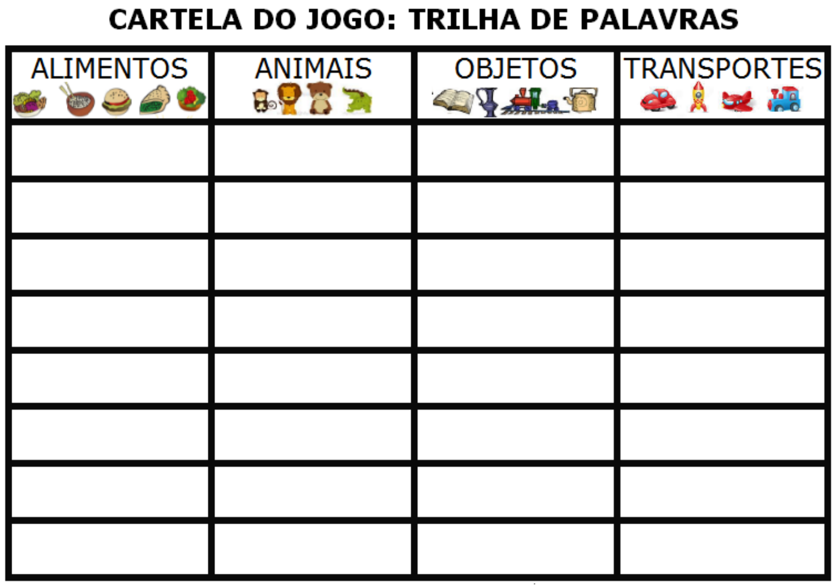 Professora Bel: Jogo Trilha das palavras