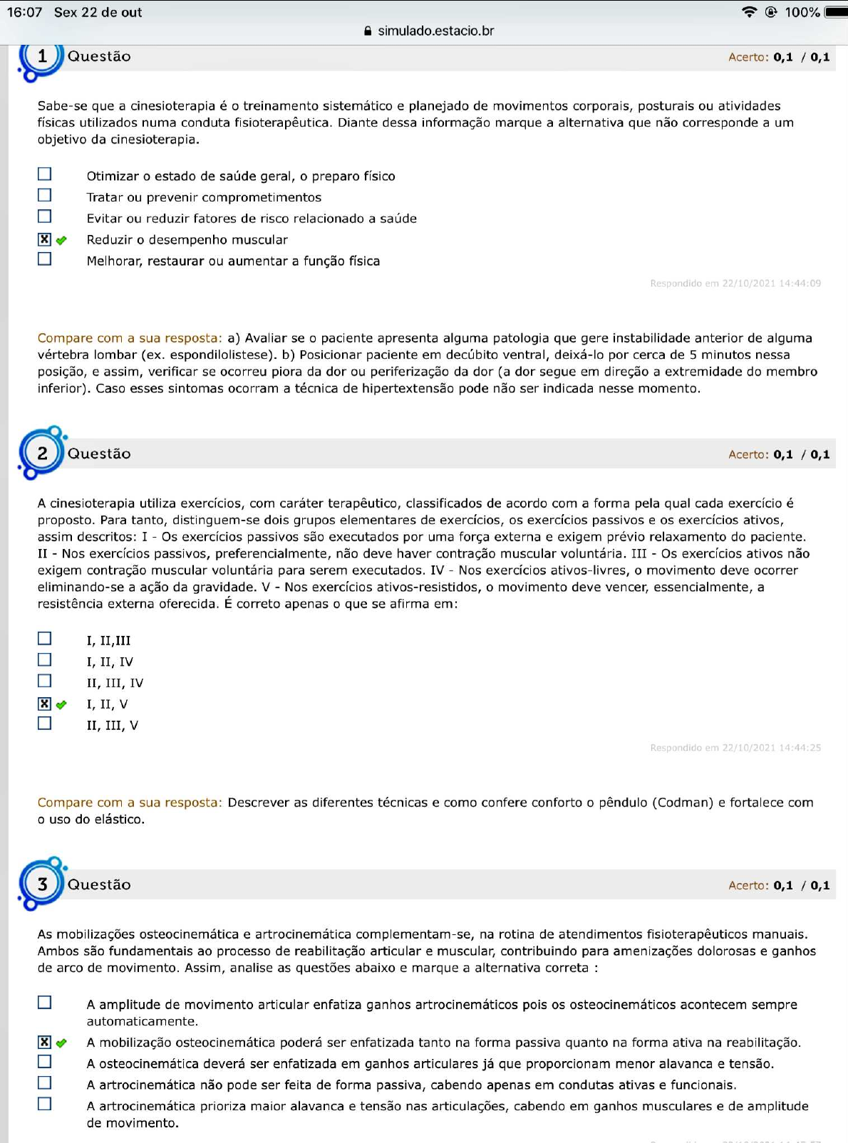 AVD cinesio trab e rtm - Cinesioterapia 1 – No método G.D, cada