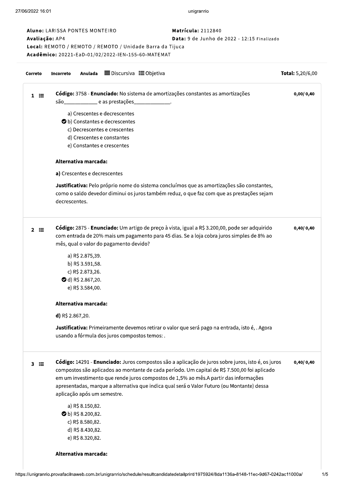 Matem Tica Financeira Ap Matem Tica Financeira