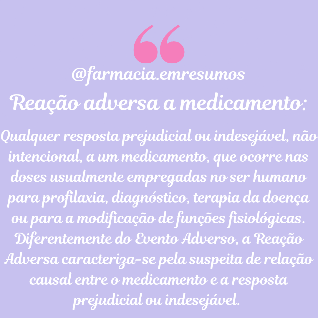 reação adversa a medicamentos farmacoepidemiologia e farmacovigilância