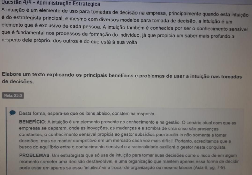 Prova Discursiva Administração Estrategica E Analise Economica