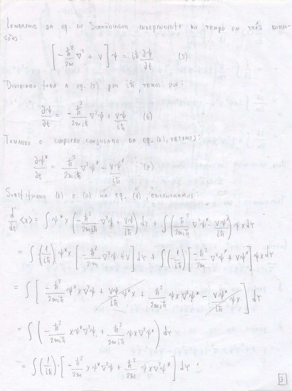 Teorema de Ehrenfest Demonstração Mecânica Quântica