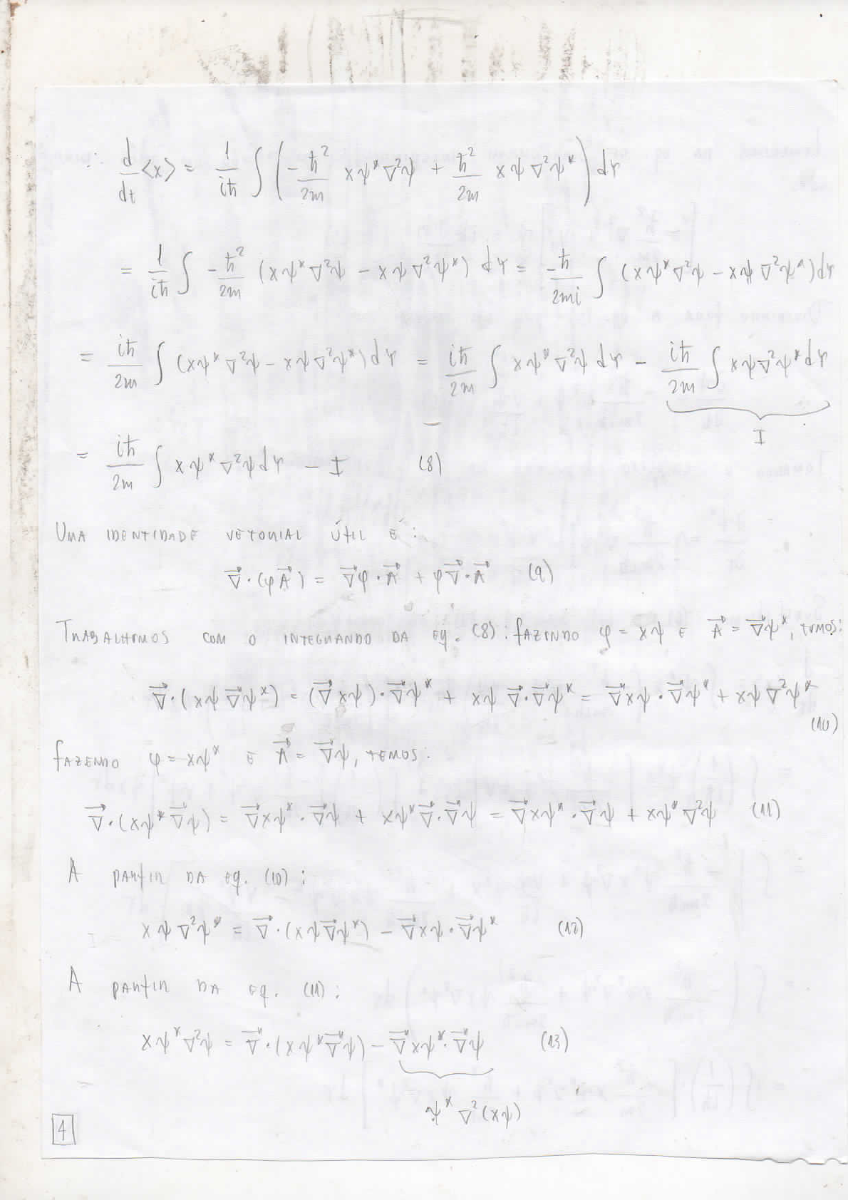 Teorema de Ehrenfest Demonstração Mecânica Quântica