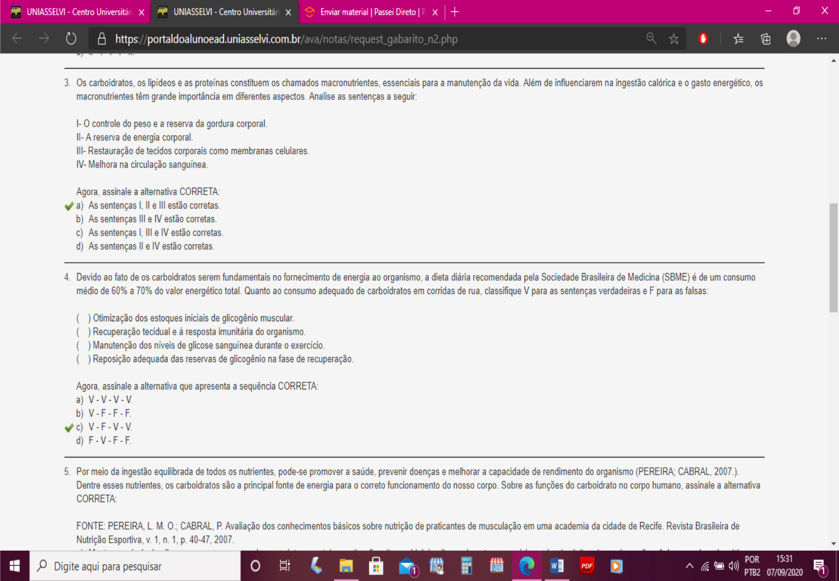 PASSEI DIRETO - Fisiologia Do Exercício