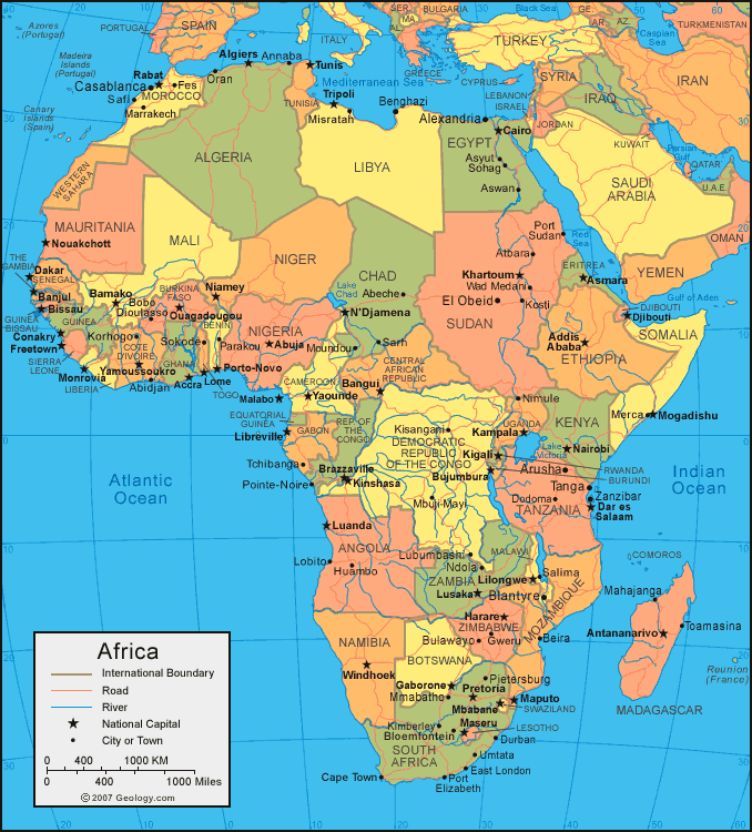 Continente Africano Mapa Con Nombres Limites De Africa Con Mapa Saber Es Practico 2372