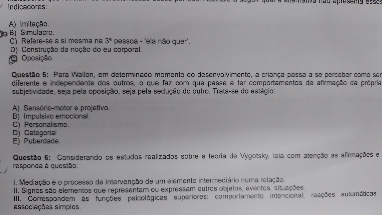 Psicologia Socio-interacionista- Prova - Psicologia Sócio-interacionista