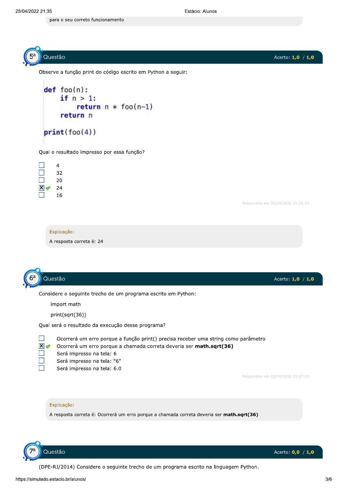simulado paradigma em python 23 03 - Gestão da Tecnologia da Informação