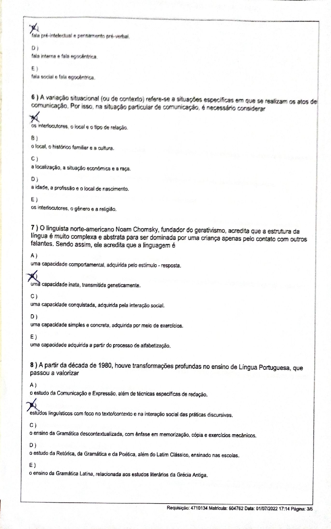 Prova Metodologia Do Ensino De L Ngua Portuguesa Metodologia Do