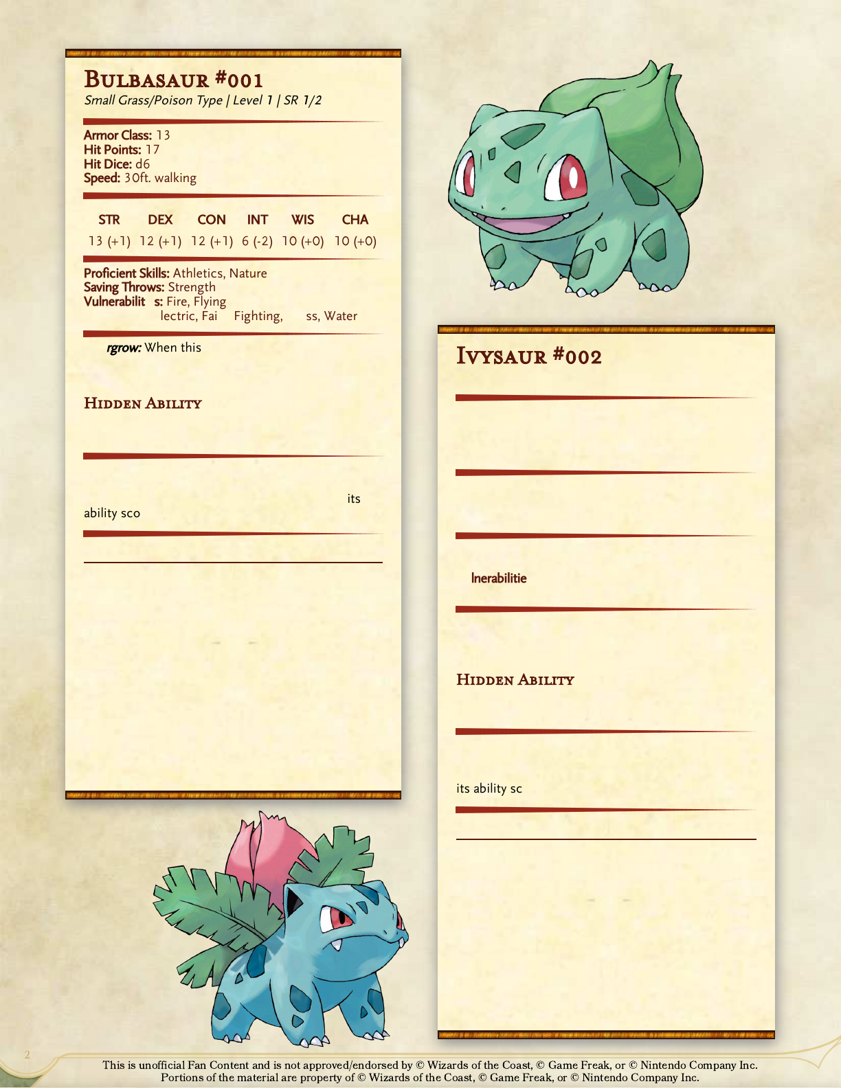 Pokemon 5e PHB - Gen I - V, PDF, Pokémon