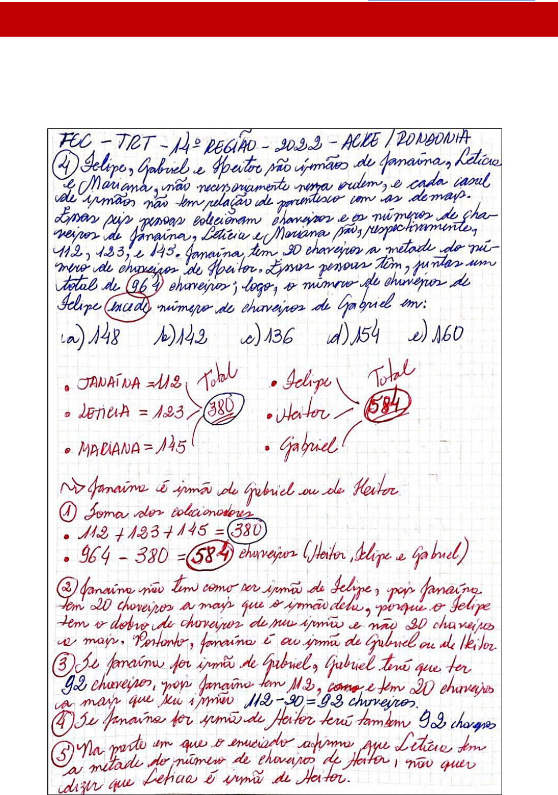 matemática e raciocínio lógico para técnico – trt 4ª - Alternativa