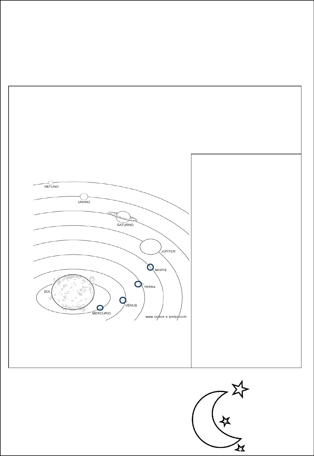Sistema Solar: planetas, astros e desenho para colorir - Escola Kids