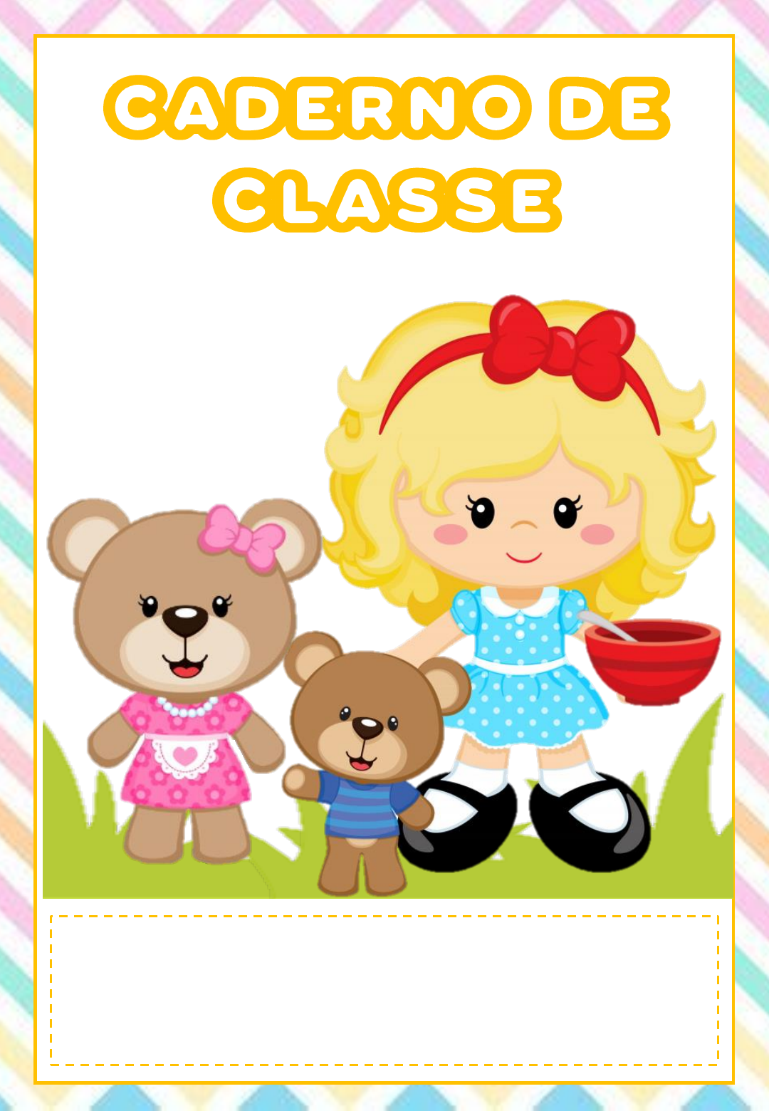 Grátis: Capas de Caderno MENINA e URSINHOS - Material Claro e Objetivo em  PDF para Estudo Rápido, image size:1080x1560