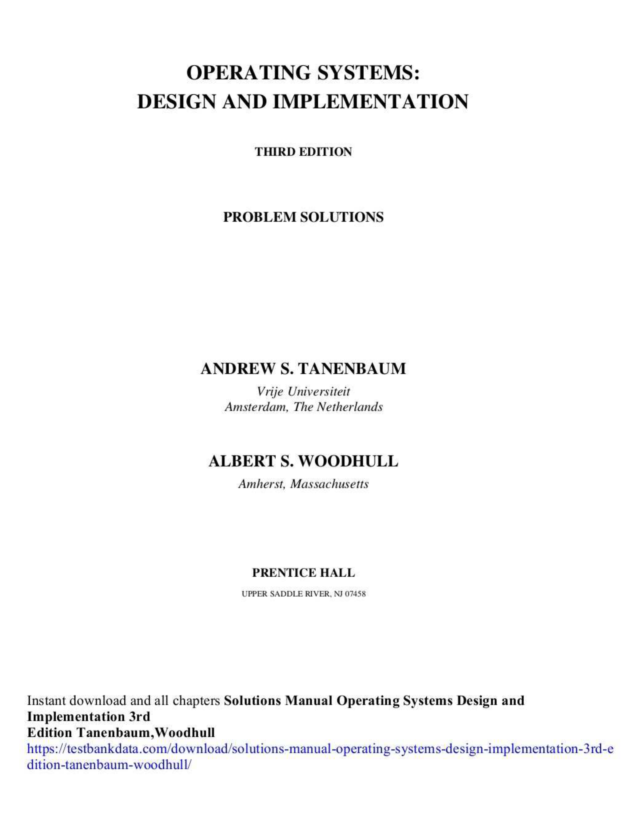 Docdownloader solutions manual operating systems design and