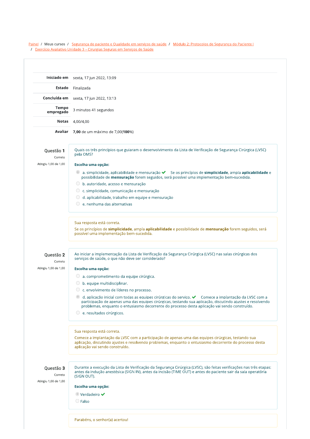 Módulo 2 Protocolos De Segurança Do Paciente I Exercício Avaliativo ...