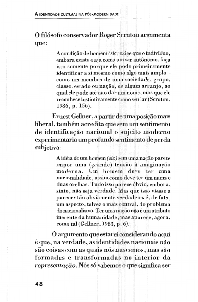 HALL Stuart. Cultura e Representacao, PDF, Antropologia