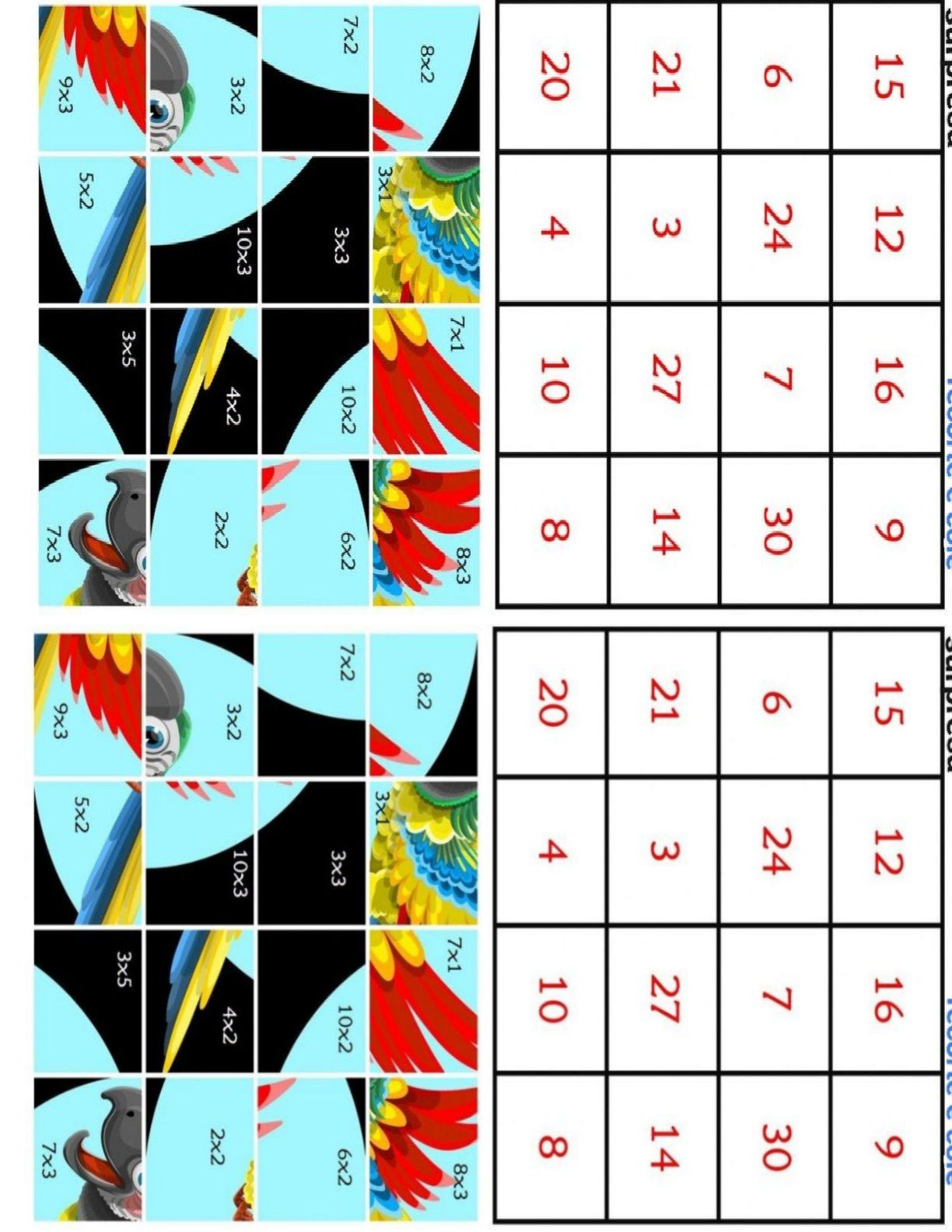 Quebra-cabeça da multiplicação  Multiplicação, Quebra cabeça, Jogos de  multiplicação