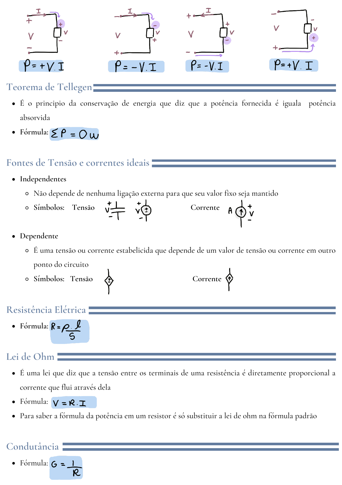 Conceitos E Formula De Circuitos Eletricos Fisica