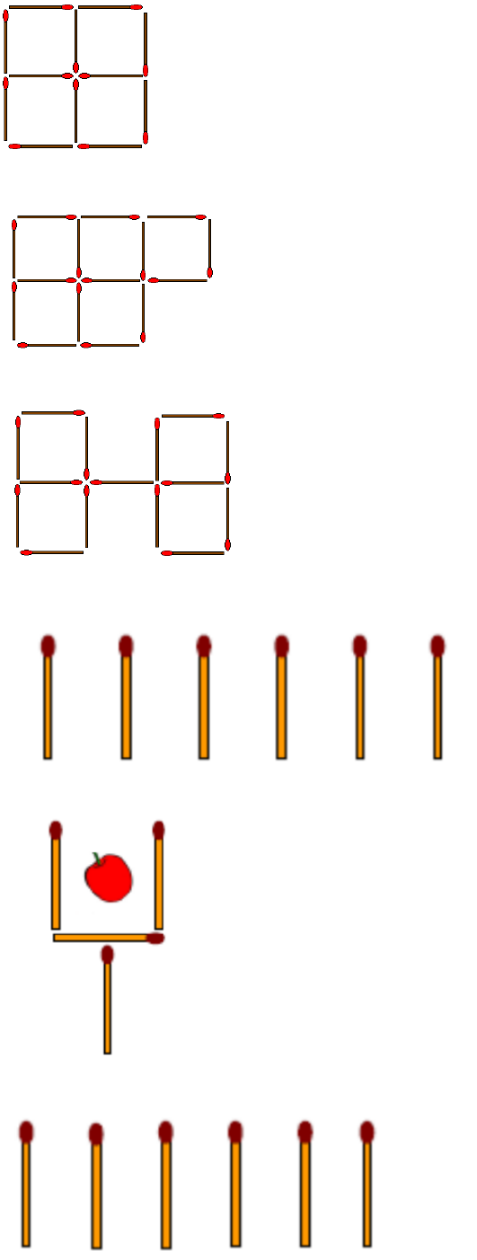 Desafio com palitos 1 + 4 = 0 