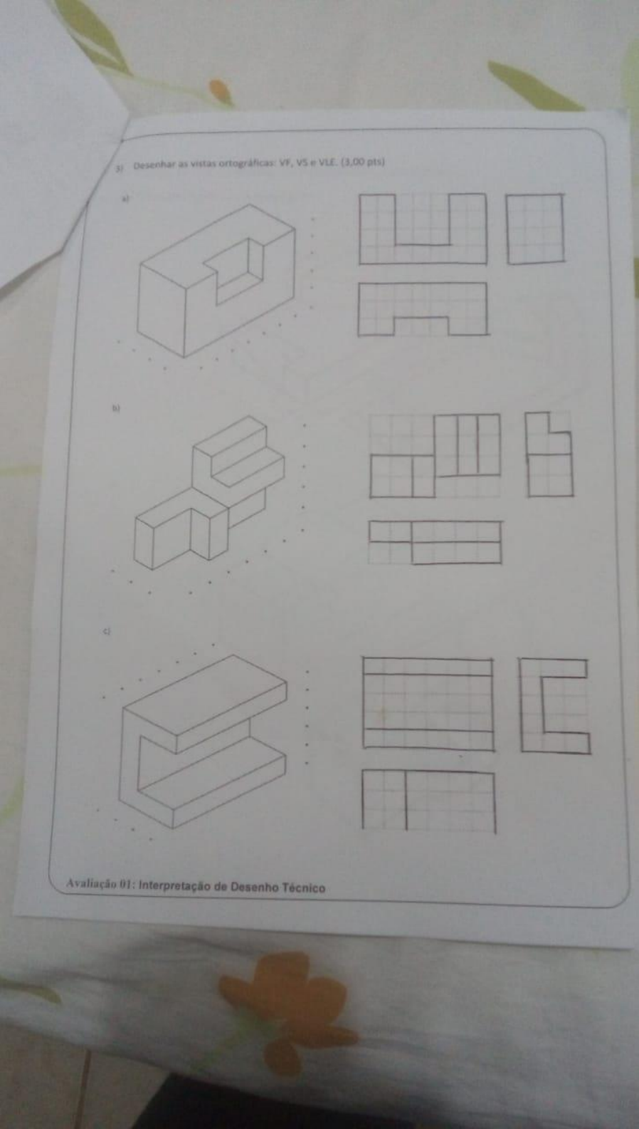 Avaliação Final Interpretação De Desenho Tecnico 2021 História 3442