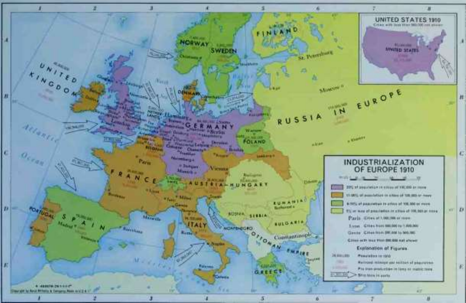 Mapa Da Industrialização Na Europa 1910 Geografia