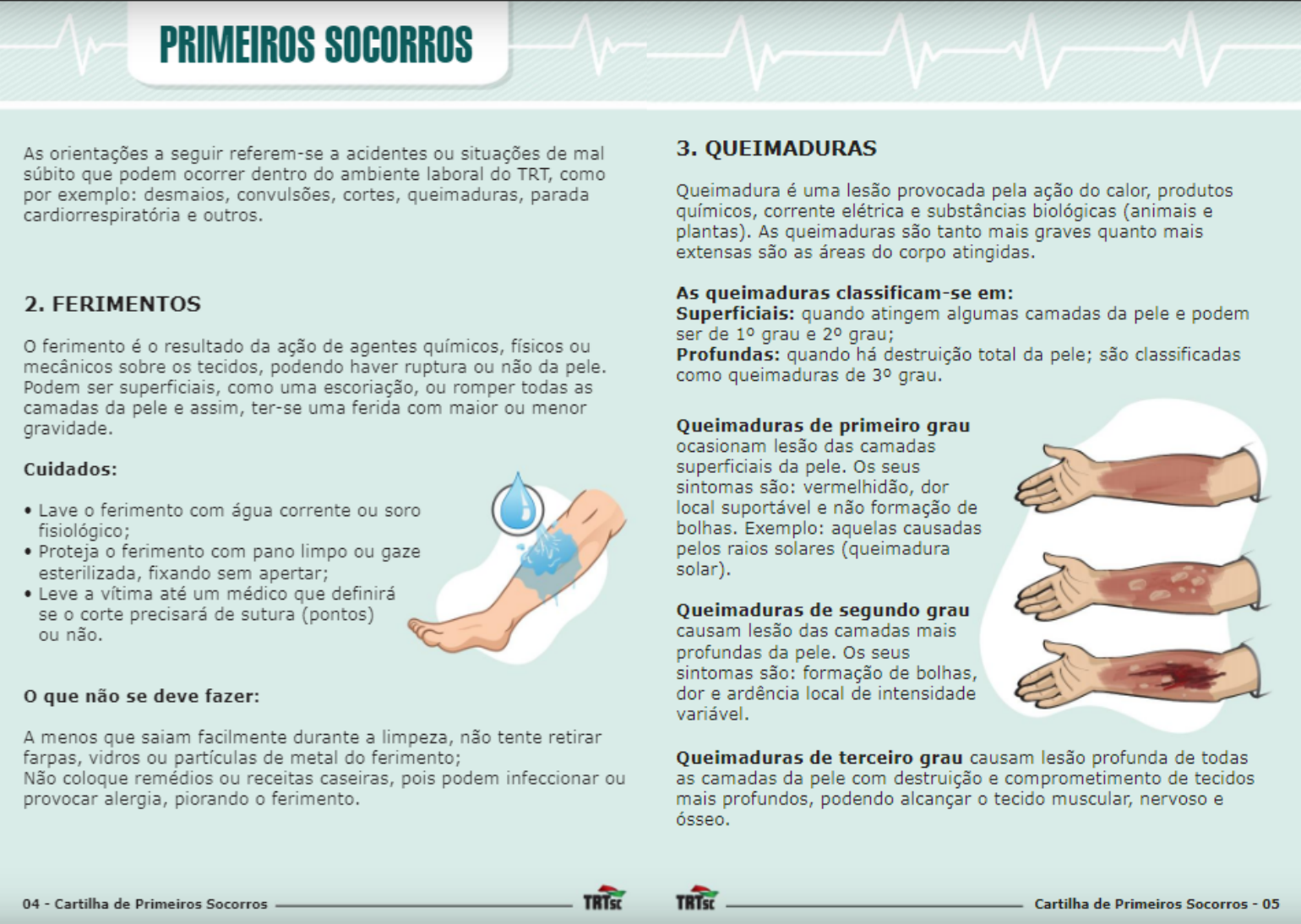 Cartilha Primeiros Socorros Trt Primeiros Socorros