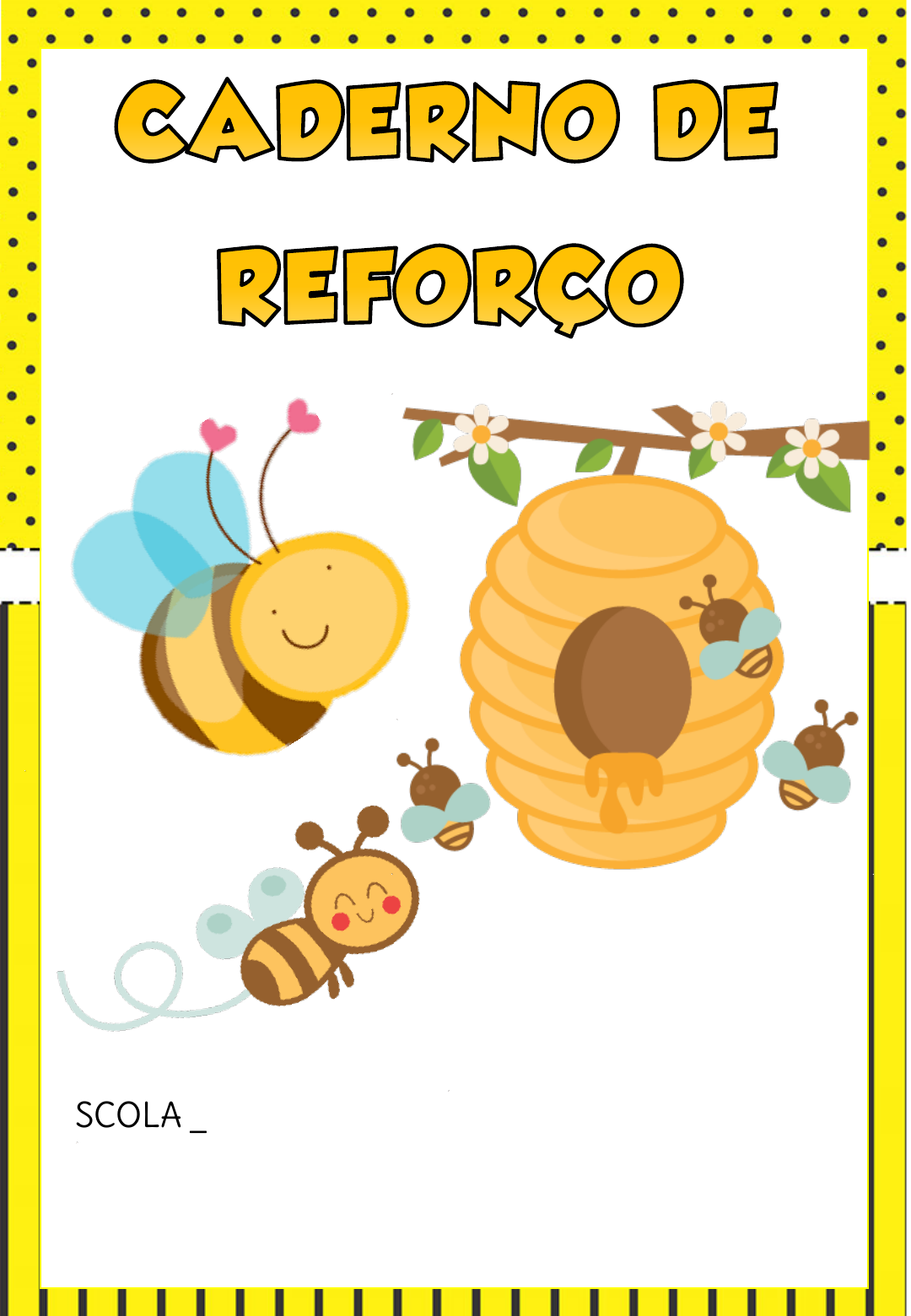 Grátis: CAPA CADERNO ABELHINHAS (2) - Material Claro e Objetivo em PDF para  Estudo Rápido, image size:1080x1560