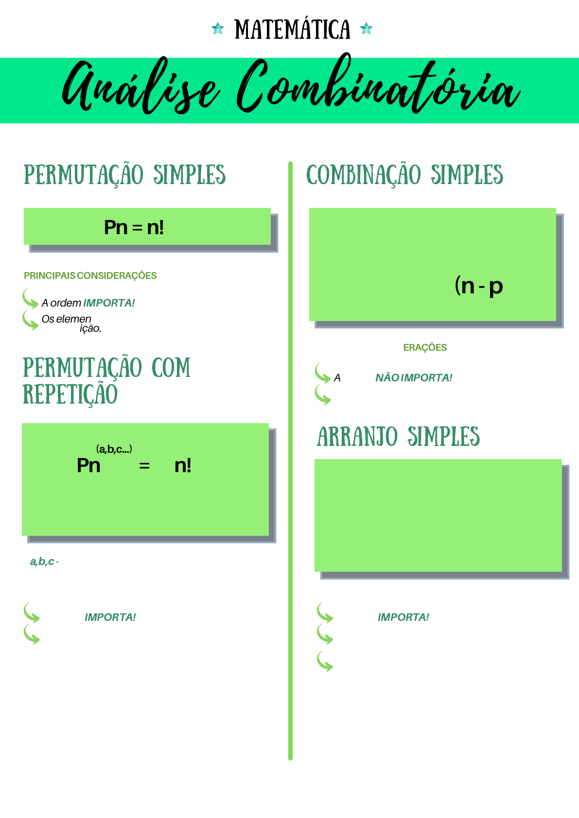 COMBINAÇÃO SIMPLES, ANÁLISE COMBINATÓRIA