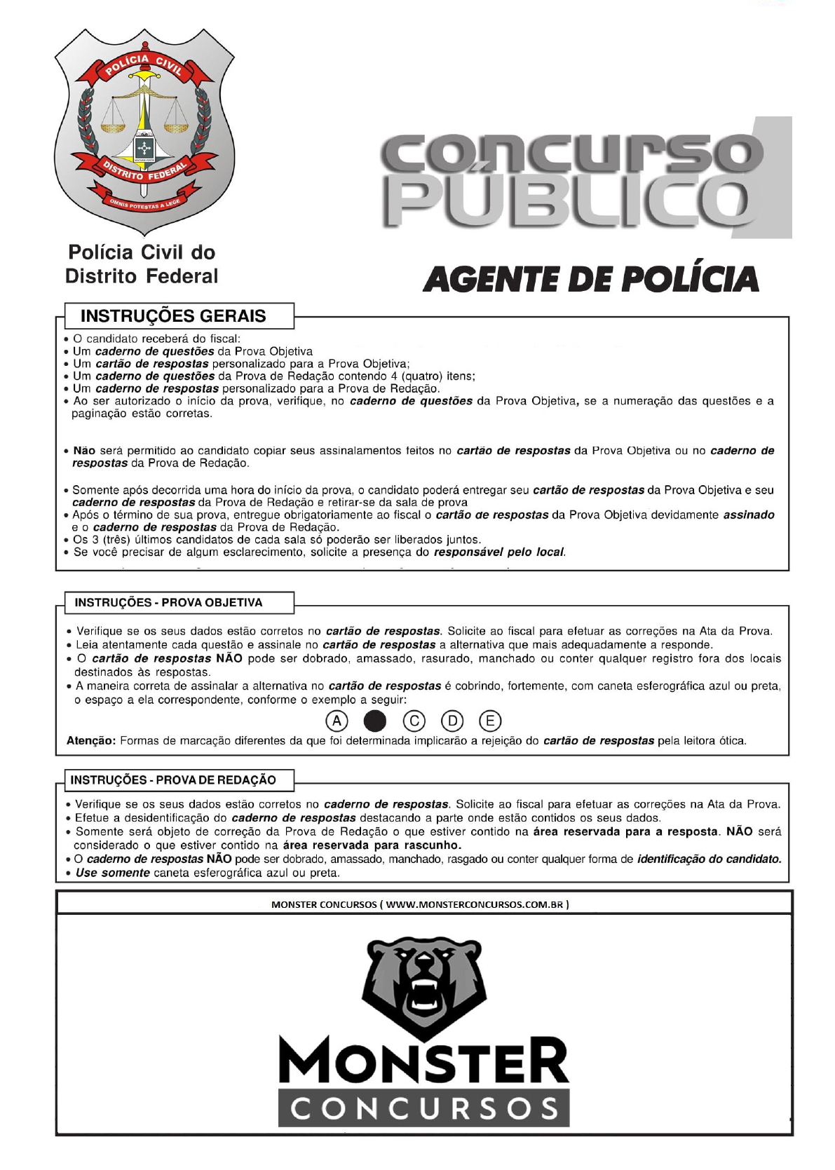 Simulado Agente PC DF - Concursos