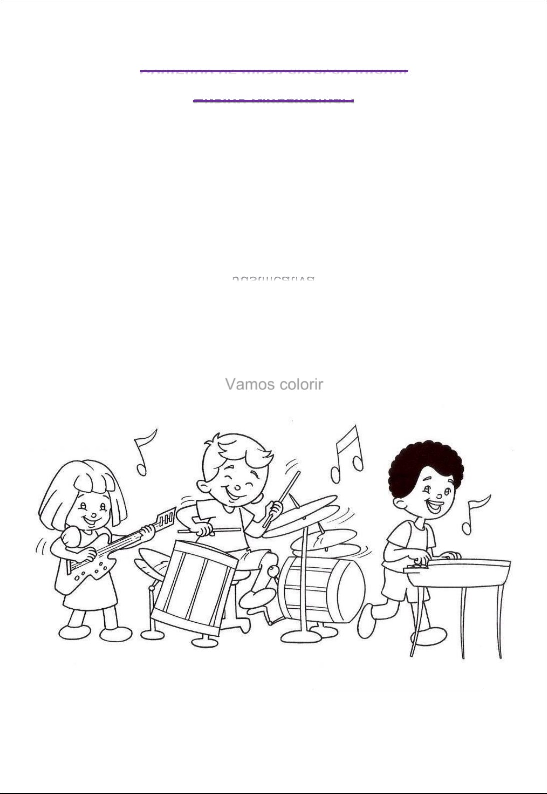 Atividade de Arte- 6 ano- A música, o ritmo e a melodia worksheet