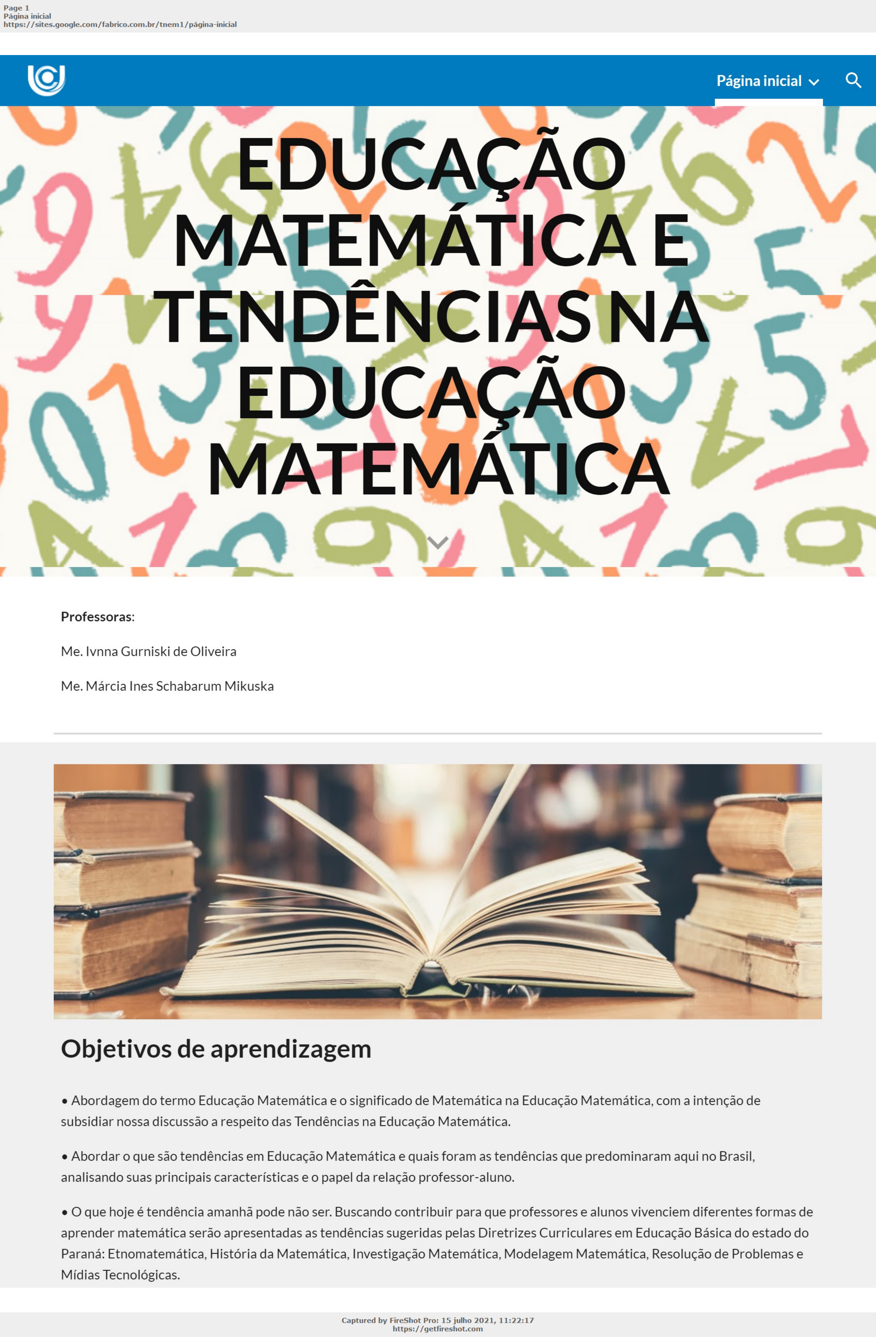 Página Inicial - Educação Matemática