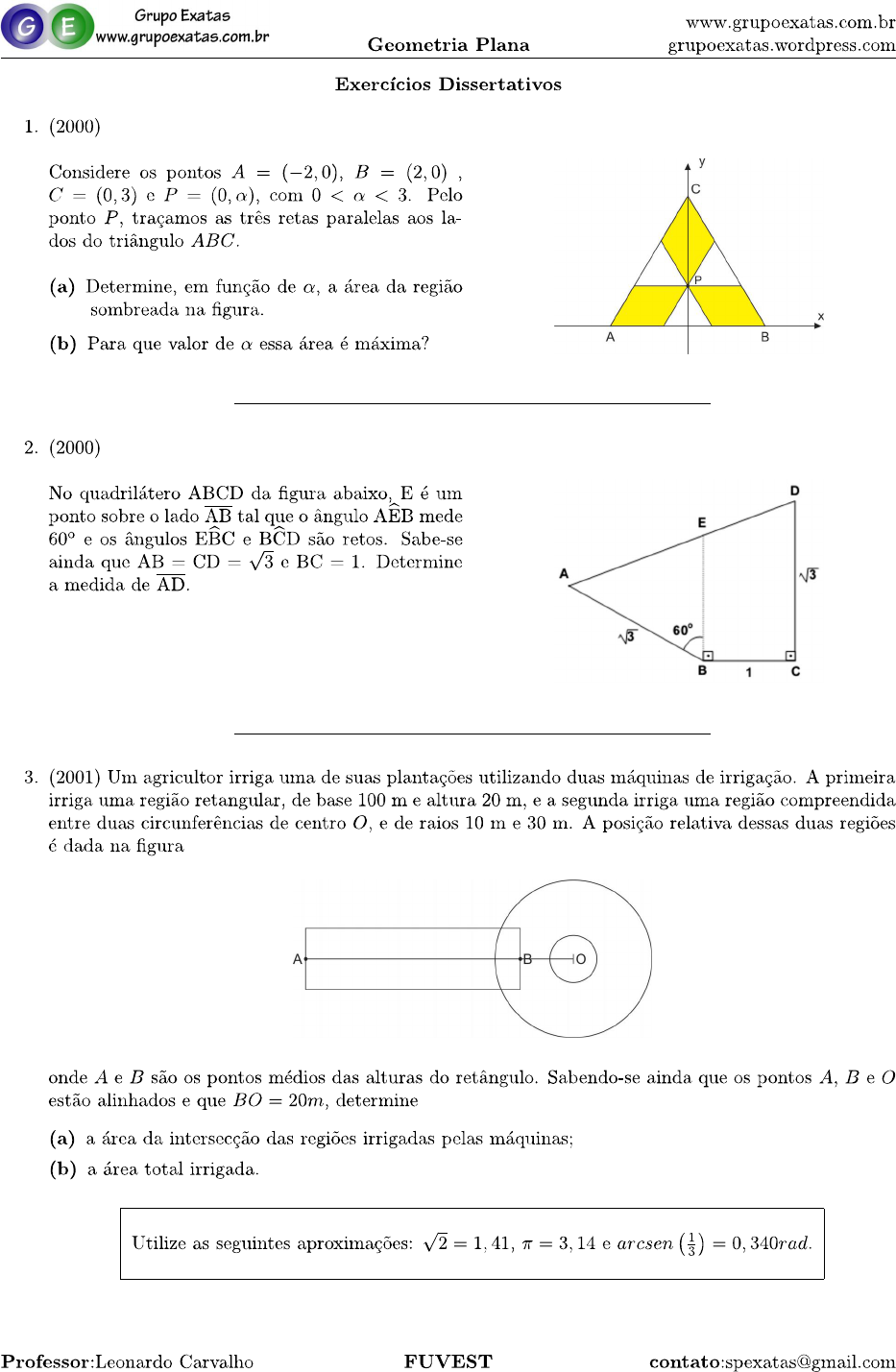 Exercícios Geometria Plana Enem - NAZAEDU