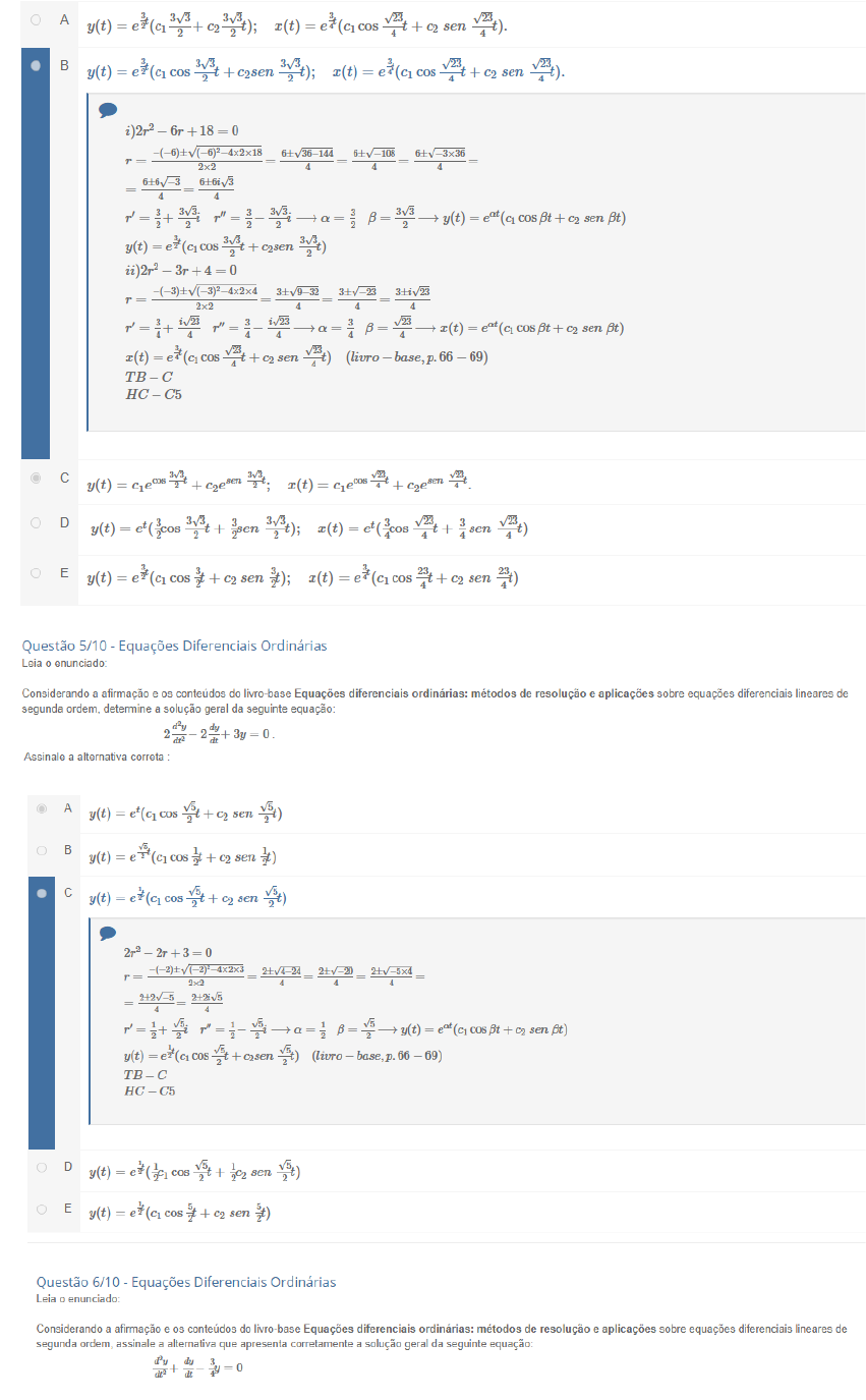 Equações Diferenciais Apol 3 2020 Equações Diferenciais Ordinárias 5777