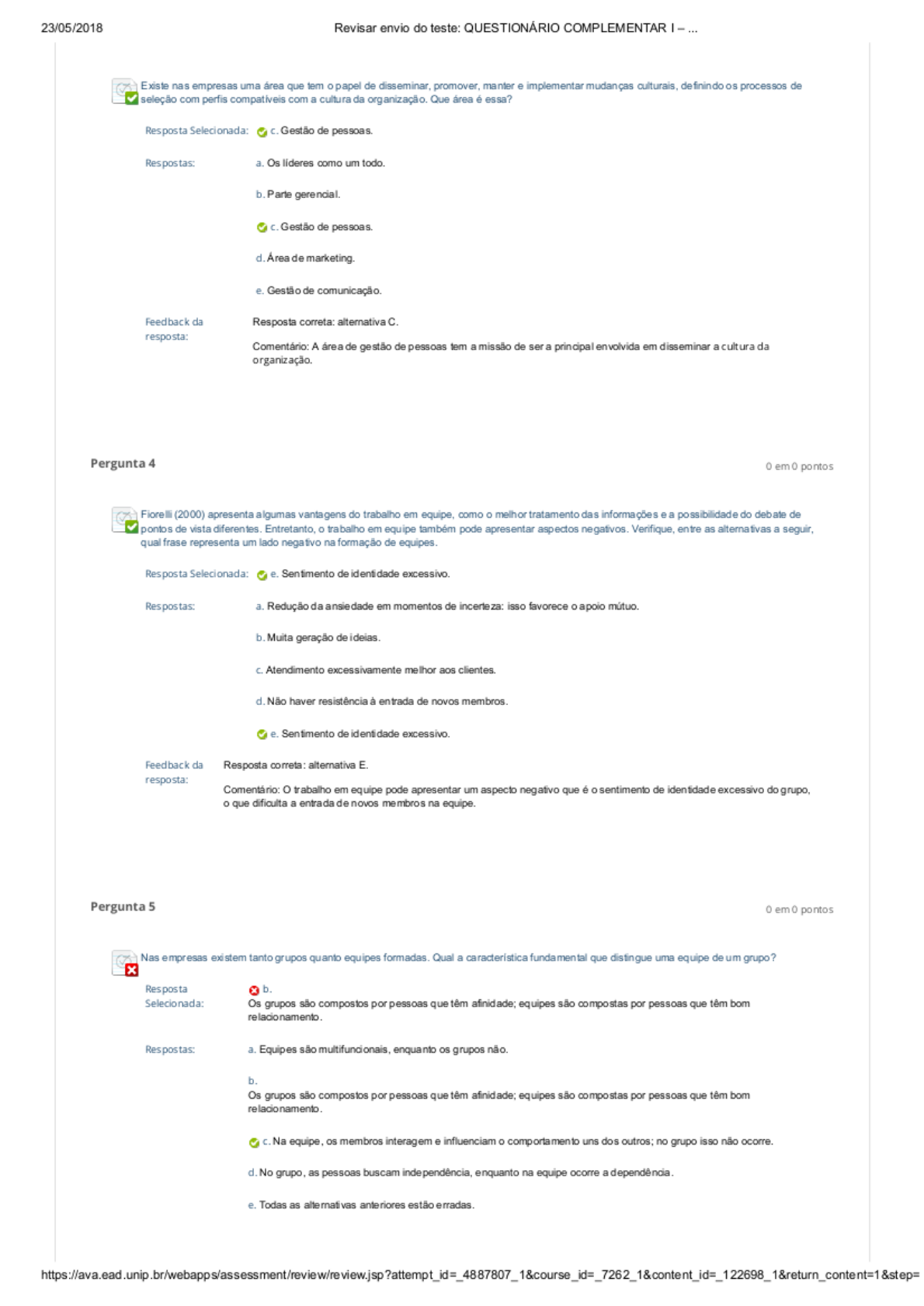 QuestionÁrio Complementar I Comportamento Humano Nas Organizações Comportamento Organizacional 9654