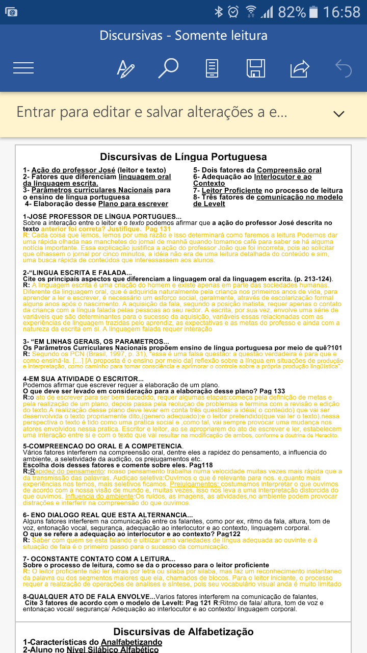 prove discursiva de português Screenshot  - Metodologia  de Língua Portuguesa e Metodologia Daalfabetização