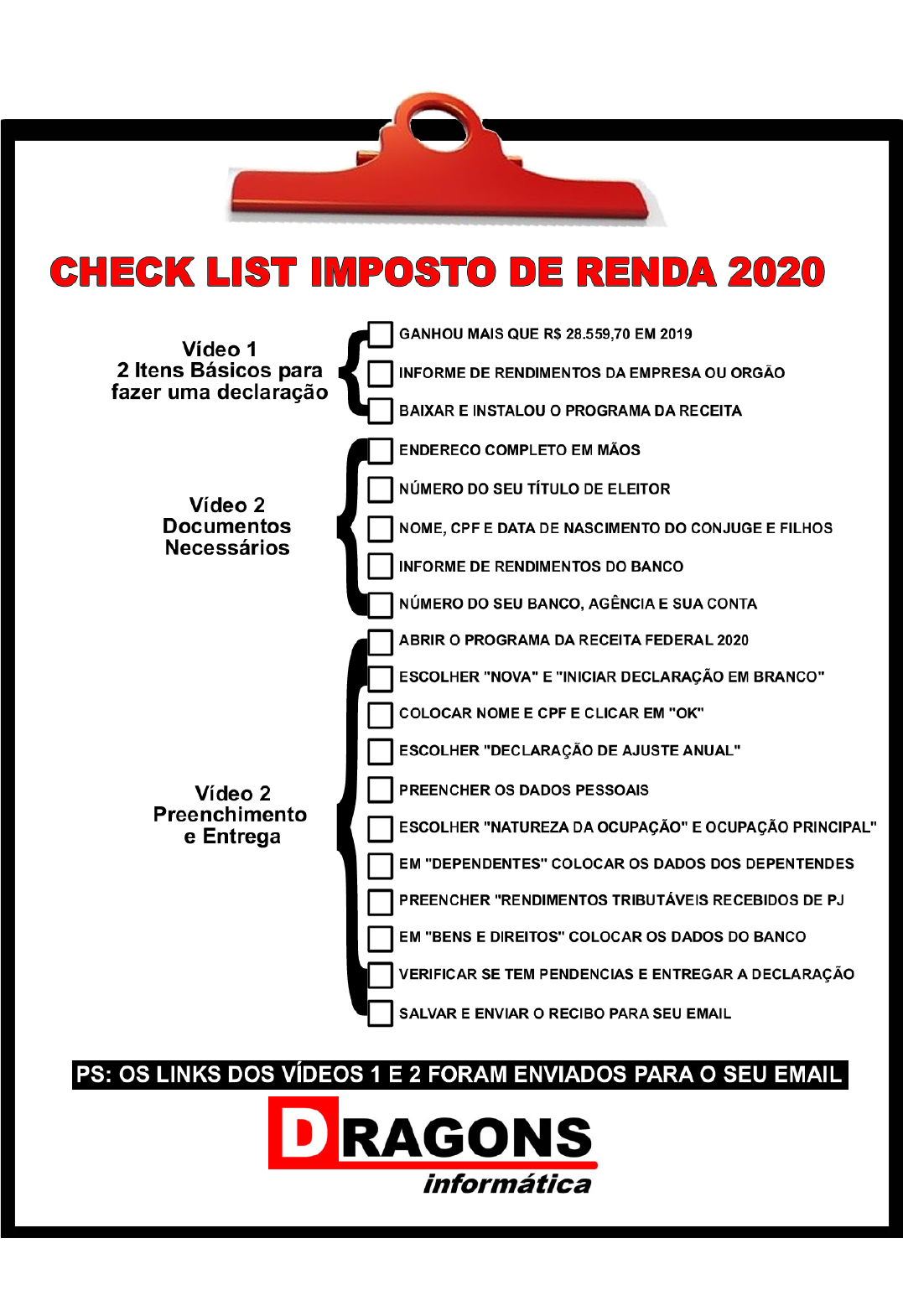 Check List De Documentos Para Imposto De Renda 2023 Programa Latino Imagesee 6333